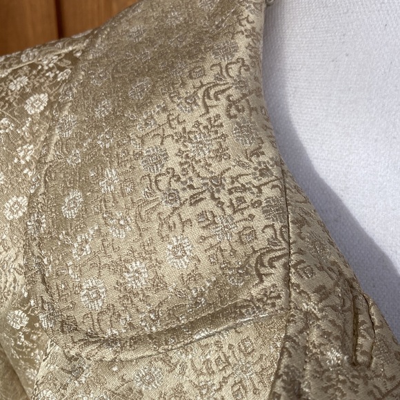 Gorgeous Rare Vintage Liz Claiborne Jacket Gold Brocade EUC Size 14 - Picture 8 of 16